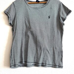 Ralph Lauren Black and White Striped Tee
